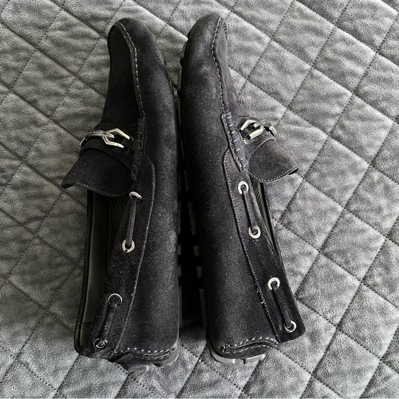 HUGO BOSS Penny Loafers Men 7 Shoes Black Suede - Picture 11 of 15